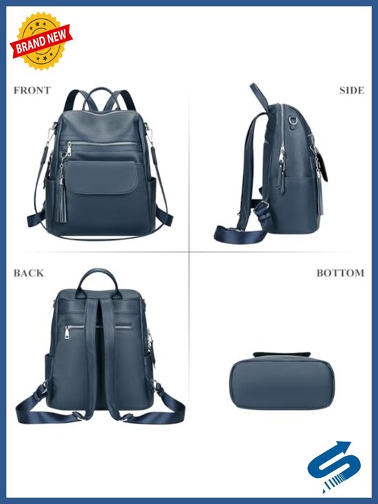 Genuine Leather Convertible Backpack Purse for Women with Tassel Accent, main image 4